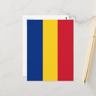Romania flag postcard