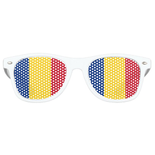Romania Flag Retro Sunglasses (Front)