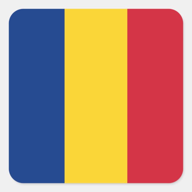 Romania Flag Square Sticker (Front)
