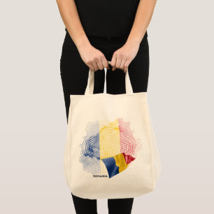 Romania flag tote bag