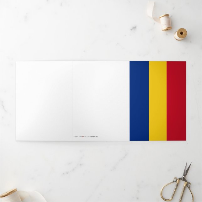 Romania flag Tri-Fold card (Outside)
