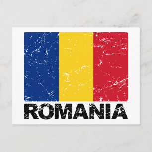 Romania Flag Vintage Postcard