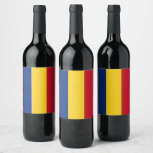 Romania flag wine label