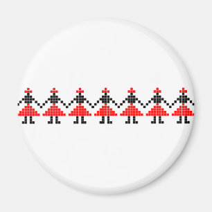 romania folk ethnic dance geometric motif costume magnet
