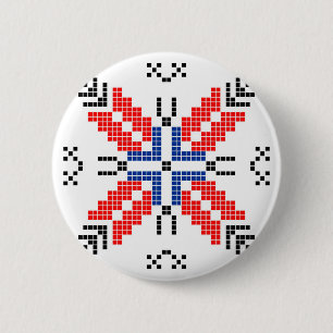 romania folk motif traditional symbol ethnic 6 cm round badge