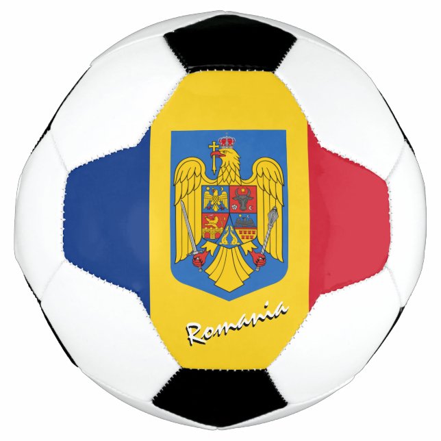 Romania Football & Romanian Flag / Sports Soccer Ball (Front)