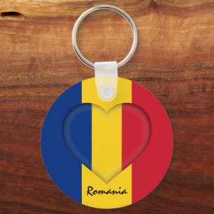 Romania & Heart, Romanian Flag fashion /sport Key Ring