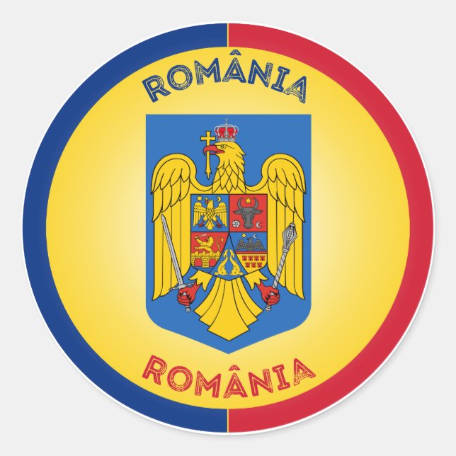 Romania Heritage Emblem Classic Round Sticker (Front)