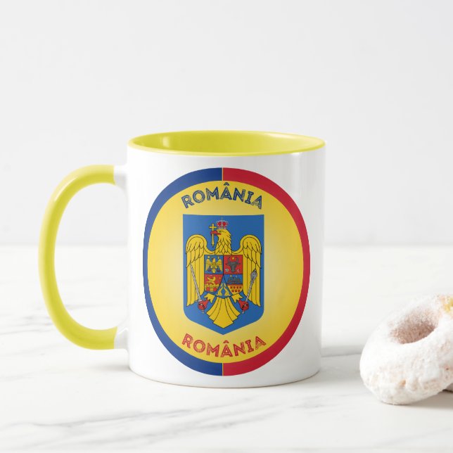 Romania Heritage Emblem Mug (With Donut)