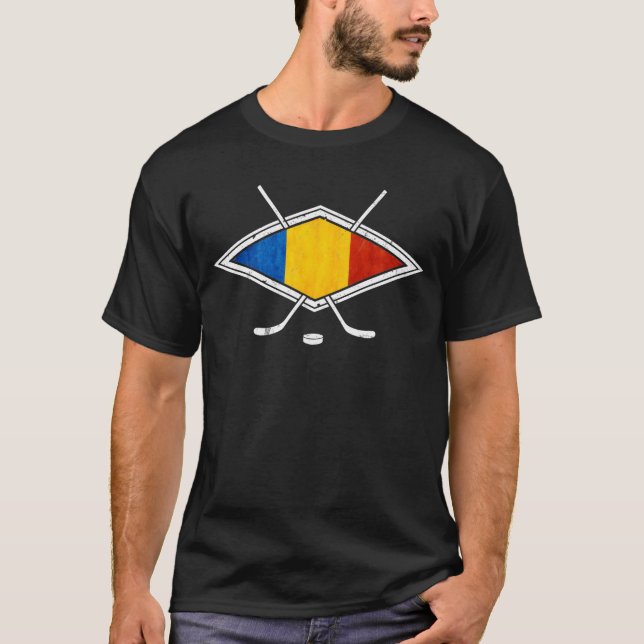 Romania Ice Hockey T-Shirt with Back Print (Front)