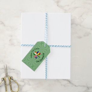 Romania Ireland USA Shamrock Flag Personalised  Gift Tags