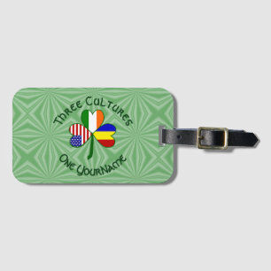 Romania Ireland USA Shamrock Flag Personalised  Luggage Tag