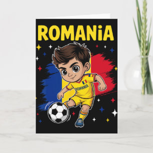 Romania Kid Goal Cartoon Rumania Flag For Boys Kid Card