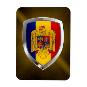 Romania Metallic Emblem Magnet