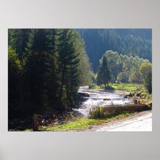 Romania, Moldova, mountain stream Poster (Front)