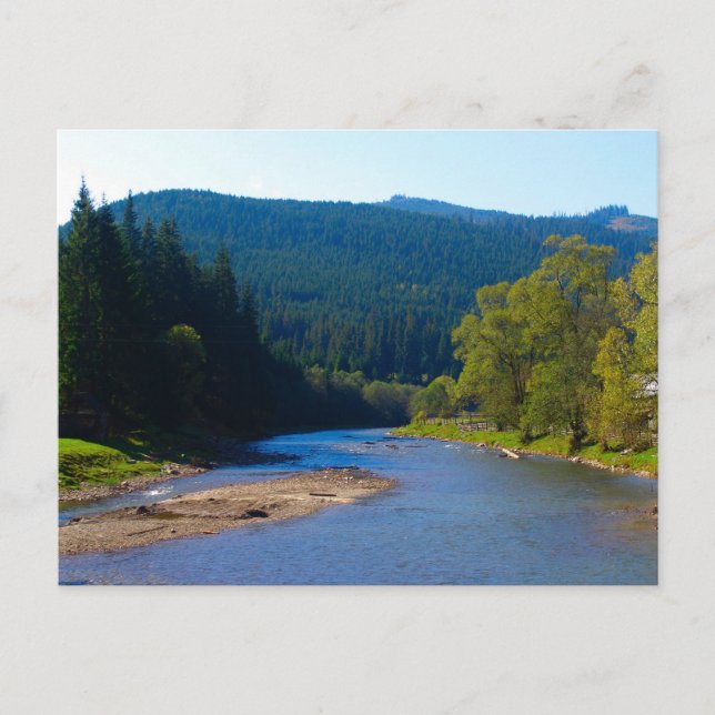 Romania, Moldova, river among the pine forests Postcard (Front)