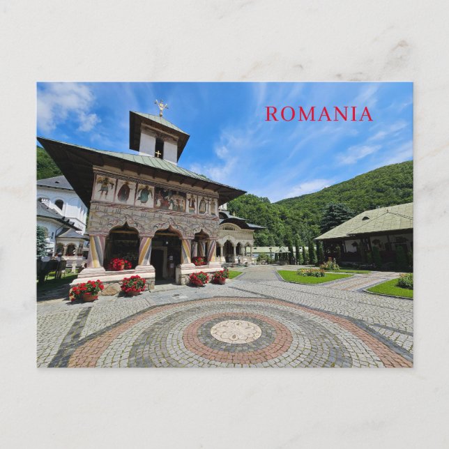 Romania monastery view postcard (Front)