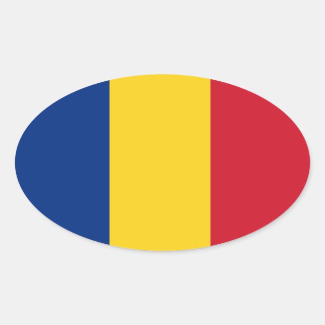 Romania* Oval Flag Sticker  România autocolant (Front)