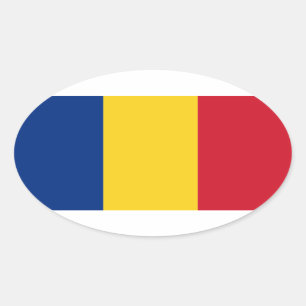 Romania* Oval Flag Sticker România autocolant