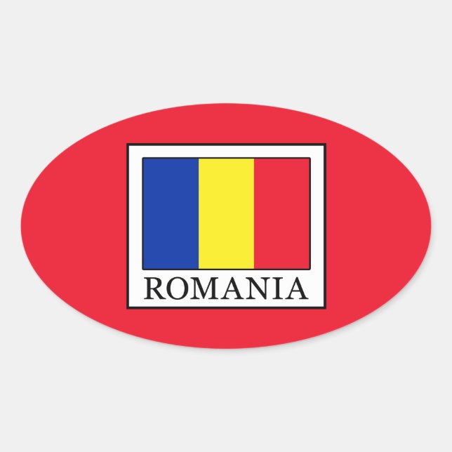 Romania Oval Sticker (Front)