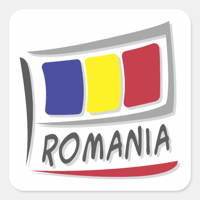 Romania  Pride X Flag Square Sticker (Front)