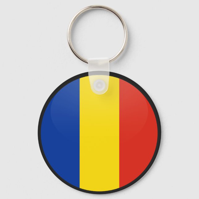 Romania quality Flag Circle Key Ring (Front)