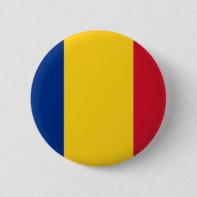 Romania, Romania flag 6 Cm Round Badge (Front)