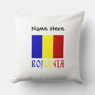 Romania Romanian Flag Black Personalisation  Cushion