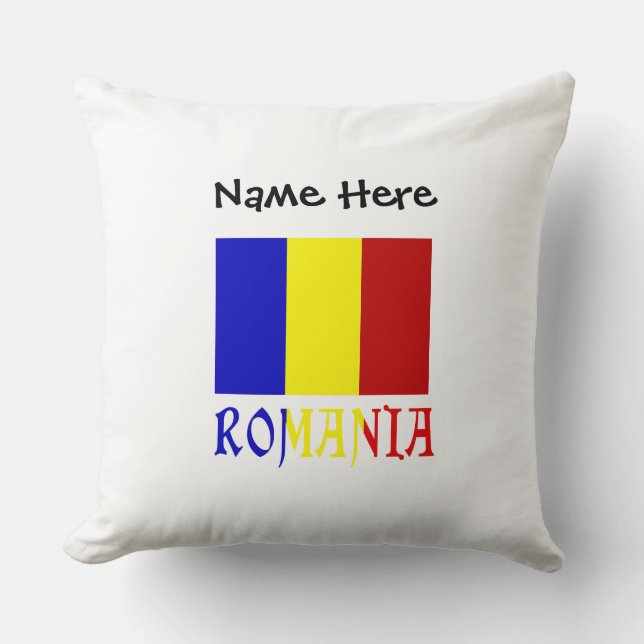 Romania Romanian Flag Black Personalisation  Cushion (Front)