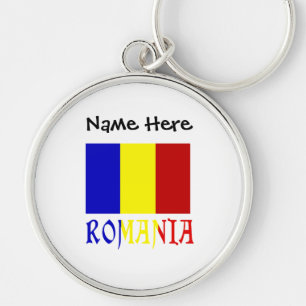 Romania Romanian Flag Black Personalisation  Key Ring