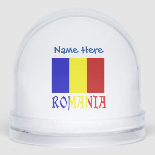 Romania Romanian Flag Blue Personalised  Snowglobe