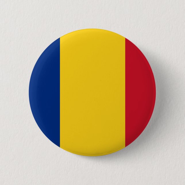 Romania - Romanian Flag - Drapelul României 6 Cm Round Badge (Front)