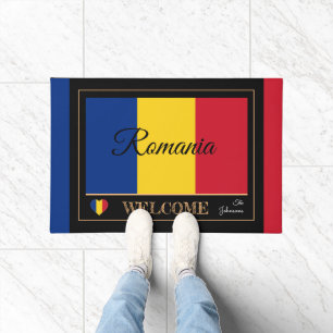 Romania & Romanian Flag house mats /sports Welcome