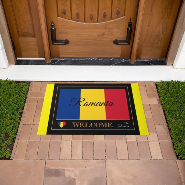 Romania & Romanian Flag house mats /sports Welcome (Outdoor)