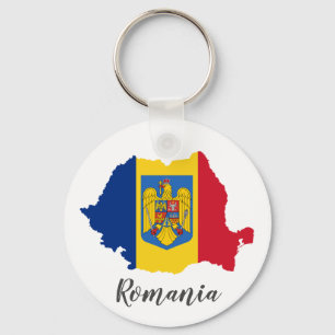 Romania Romanian Flag Map Key Ring