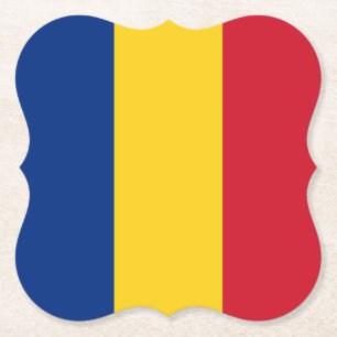 Romania (Romanian) Flag Paper Coaster