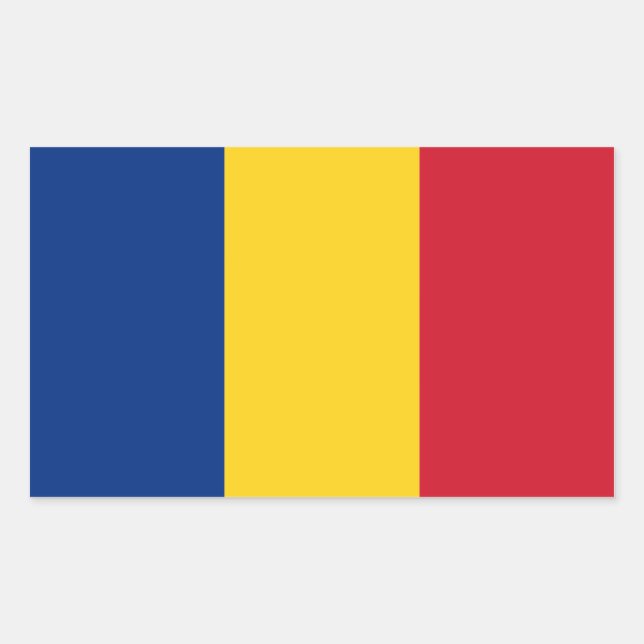 Romania/Romanian Flag Rectangular Sticker (Front)