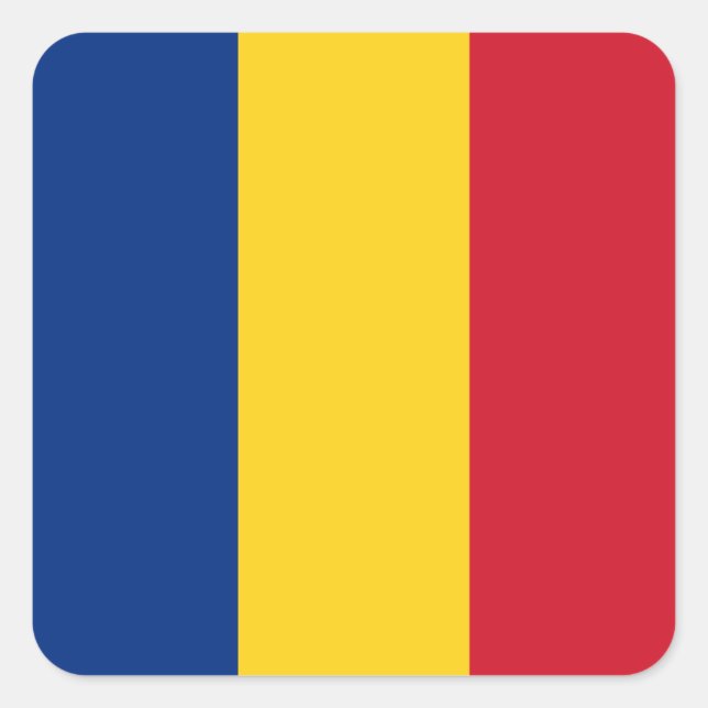 Romania (Romanian) Flag Square Sticker (Front)