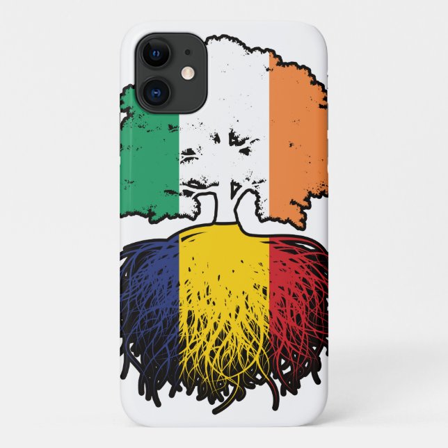 Romania Romanian Irish Ireland Tree Roots Flag Case-Mate iPhone Case (Back)