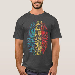Romania Romanian Romanian Fingerprint Flag T-Shirt