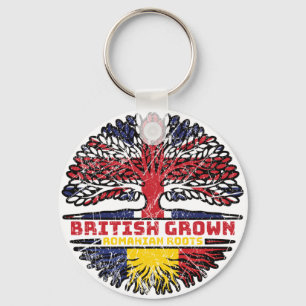 Romania Romanian Uk United Kingdom British Tree Key Ring