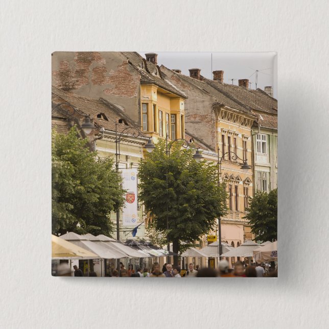 Romania, Sibiu. New Town. RF) 15 Cm Square Badge (Front)