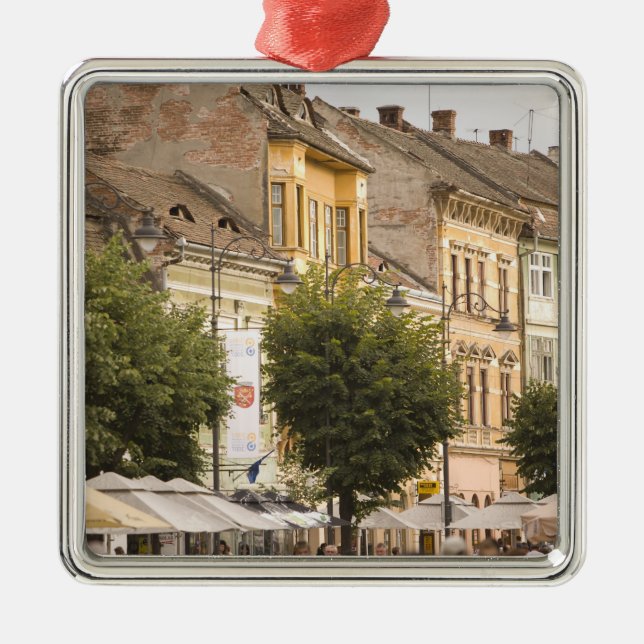Romania, Sibiu. New Town. RF) Metal Ornament (Front)