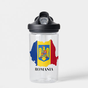 Romania Silhouette, labelled, Water Bottle
