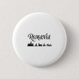 Romania Skyline Travel Vacation Outfits 6 Cm Round Badge