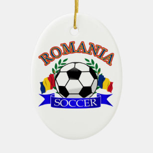 Romania soccer ball designs ceramic ornament