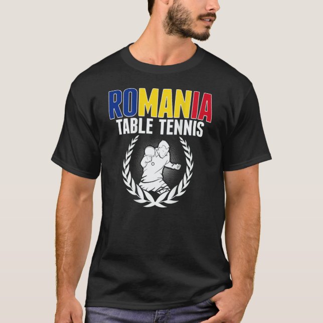 Romania Table Tennis   Romanian Ping Pong Supporte T-Shirt (Front)