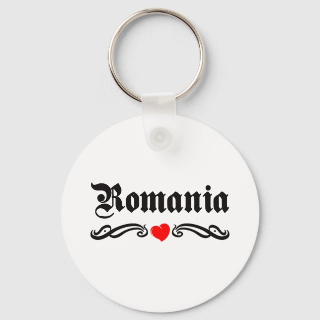 Romania Tattoo Style Key Ring (Front)