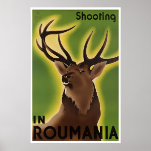 Romania Travel Poster Hunting Print Sports Art