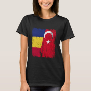 Romania Turkey Half Flag Turkiye Romania Turkish J T-Shirt